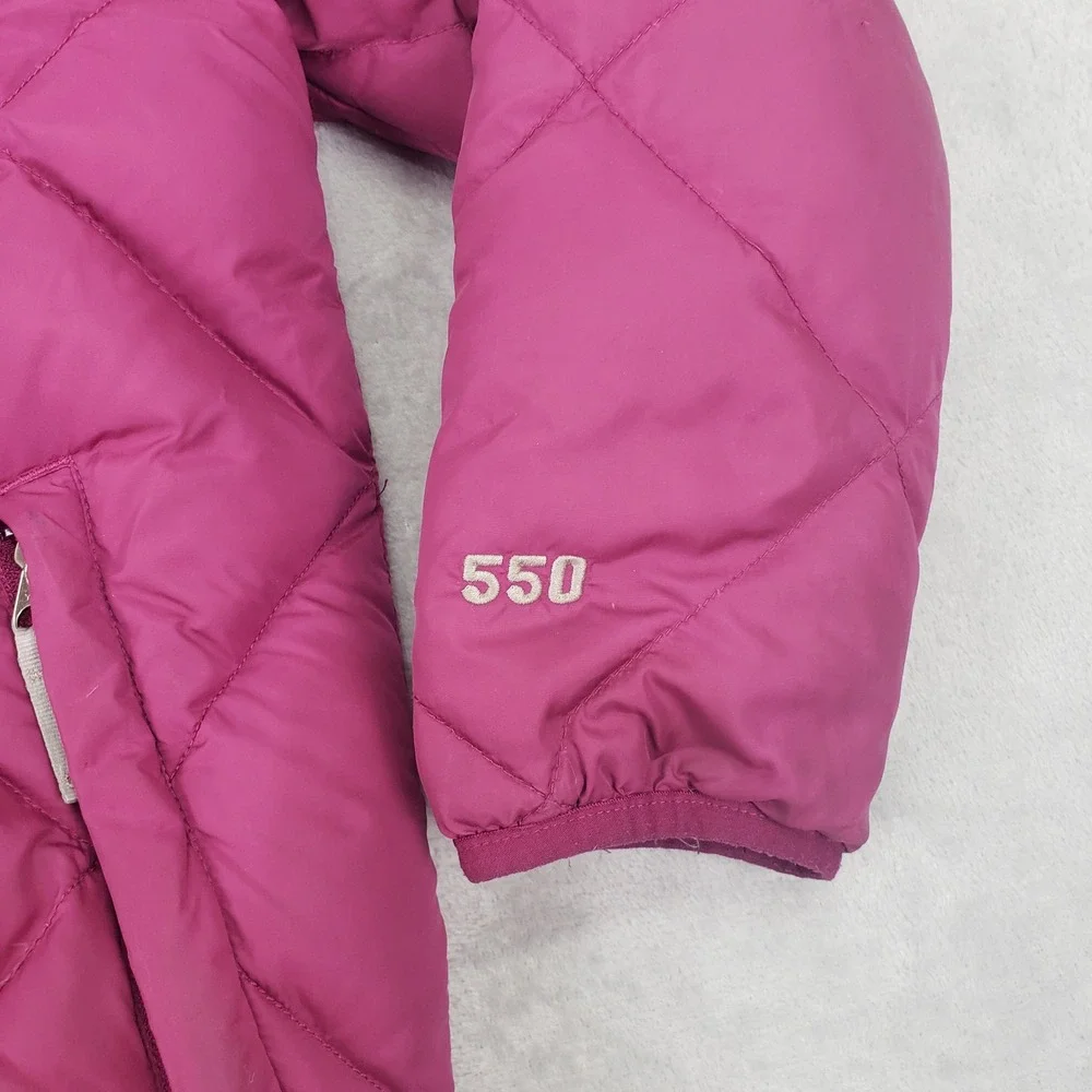 The North Face 550 Reversible Down Puffer Winter Jacket Coat Girls XL Pink Plaid